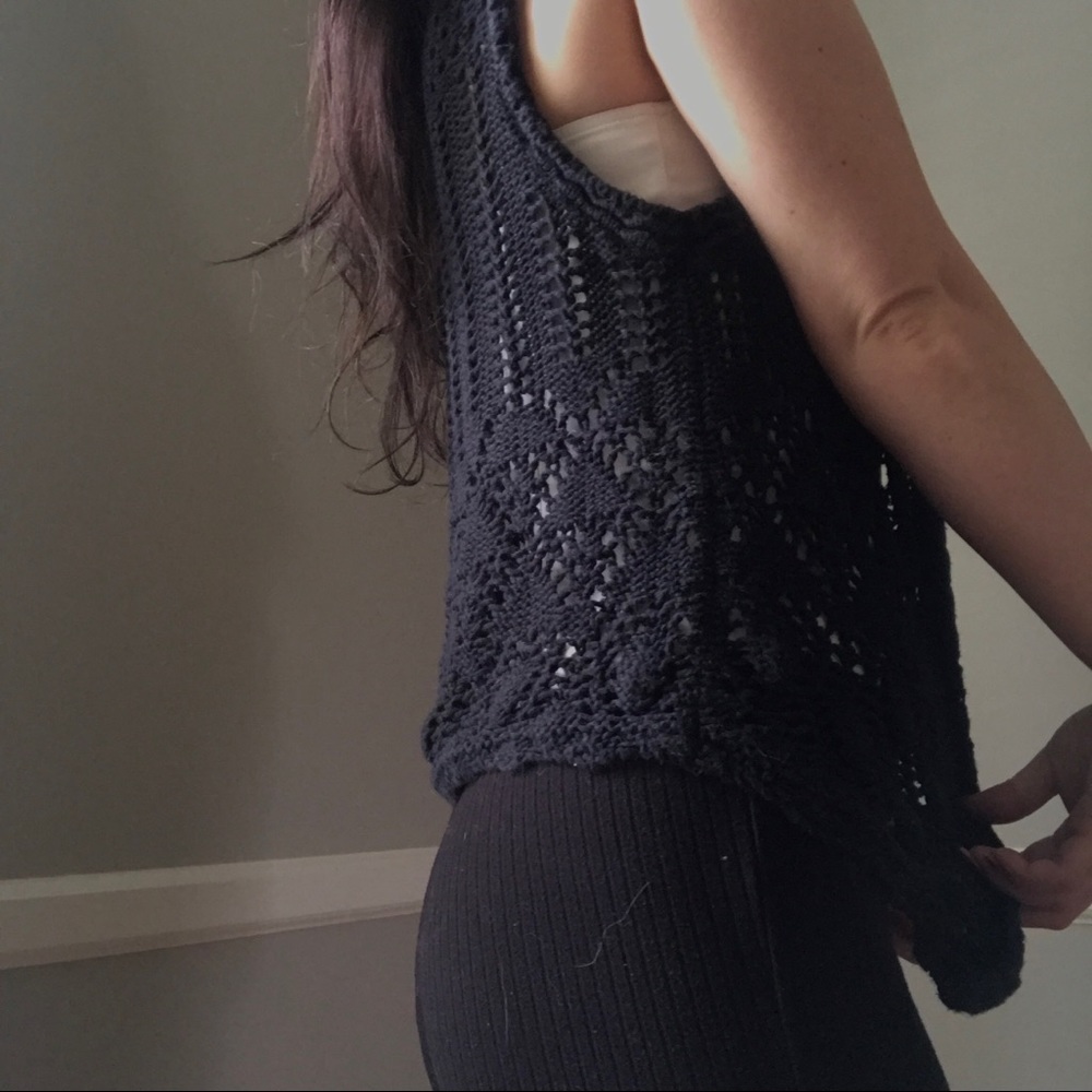 Knit Vest w/ Front Hook Closure